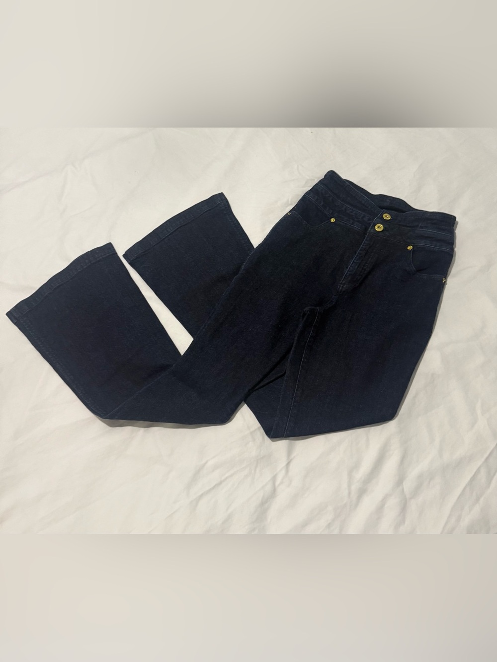 INC International Concepts Dark Blue High-Rise Flare Jeans